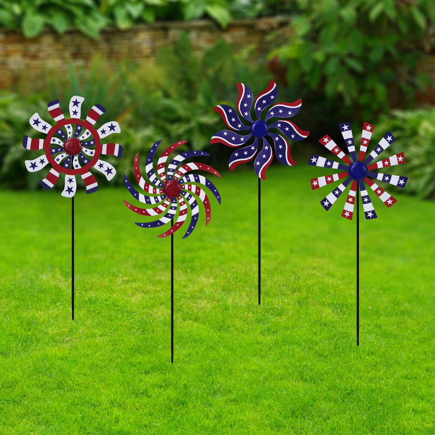 Alpine Corporation Patriotic Windmill Garden Stake w/ Glossy