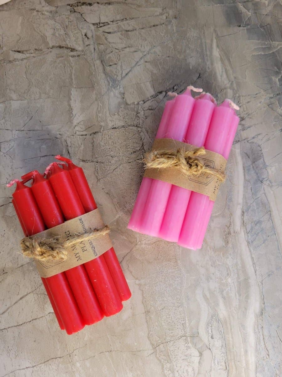 Set of 10 mini Candles 4" chime unscented Home Decor