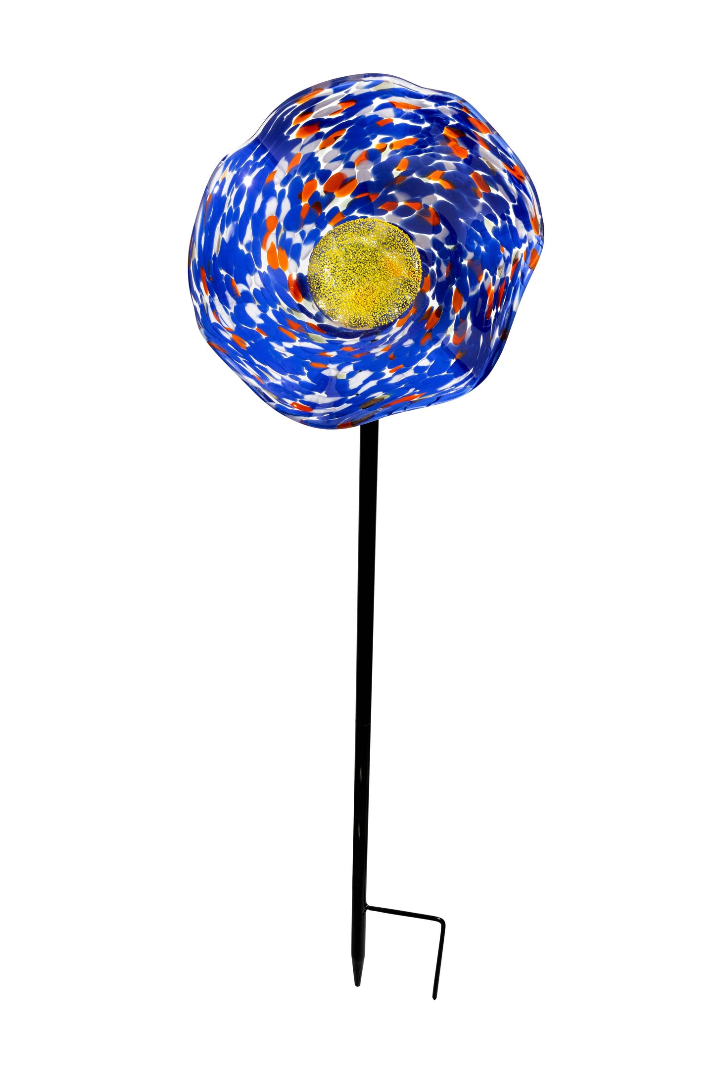 Chihuly Inspired Art Glass California Poppy flower stake