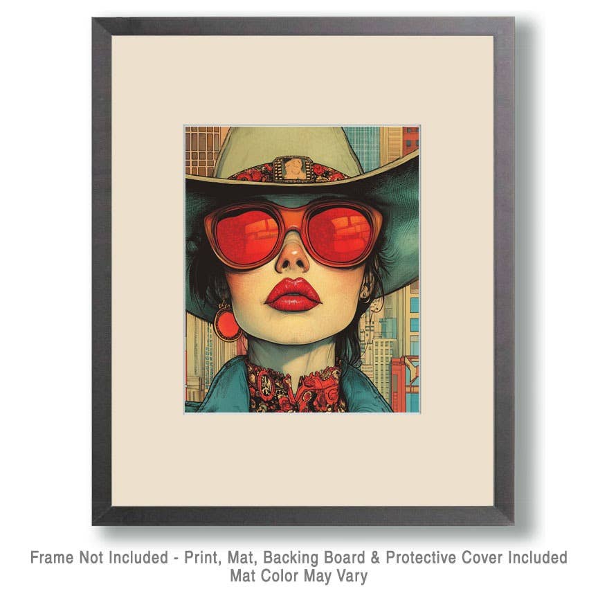 Cowgirl #11 - Wall Art Prints - Western Decor  8"x10" Artwork - 11"x14" Mat