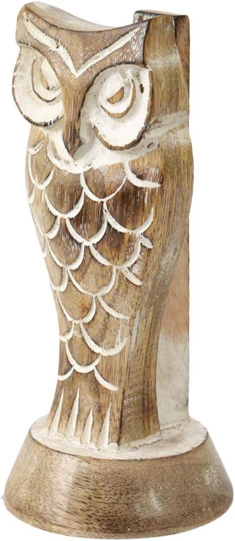 Hand-Carved Owl Eyeglass Holder – Rustic Wood Display Stand