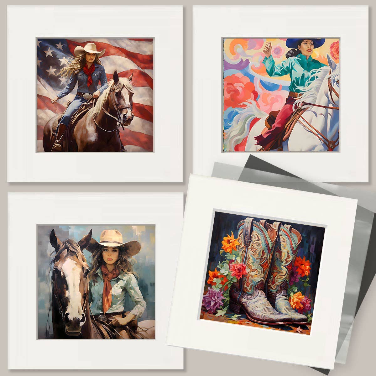 Cowgirl #11 - Wall Art Prints - Western Decor  8"x10" Artwork - 11"x14" Mat