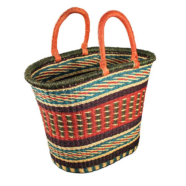 African Bolga Baskets : V-Shape Oval Basket (G-144)