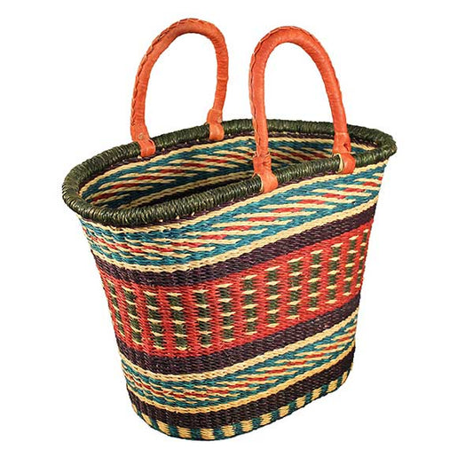 African Bolga Baskets : V-Shape Oval Basket (G-144)