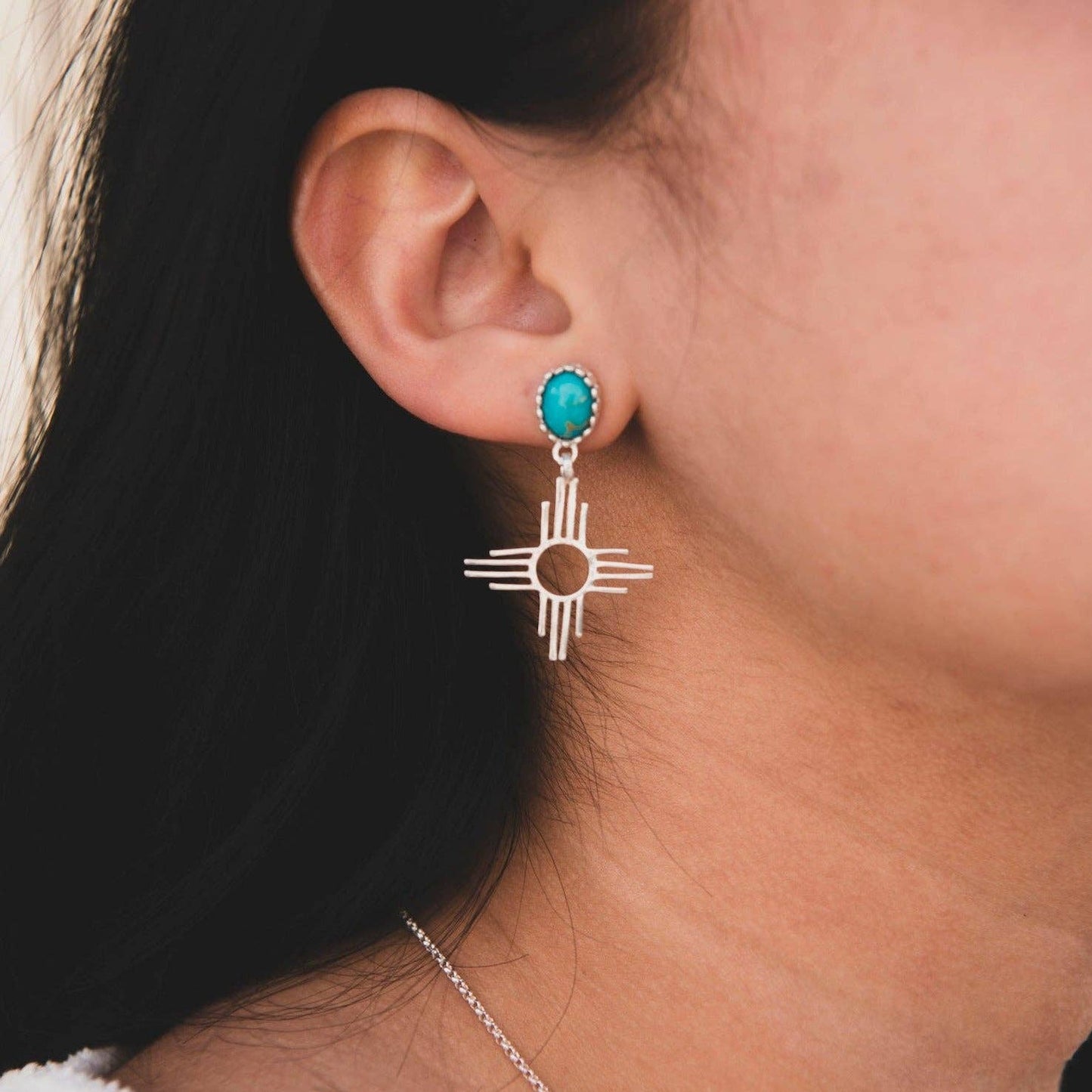 Enchantment: Turquoise Zia Earrings