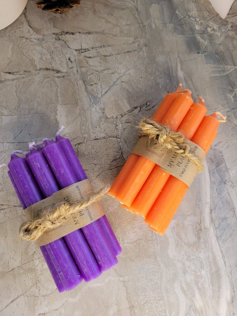 Set of 10 mini Candles 4" chime unscented Home Decor