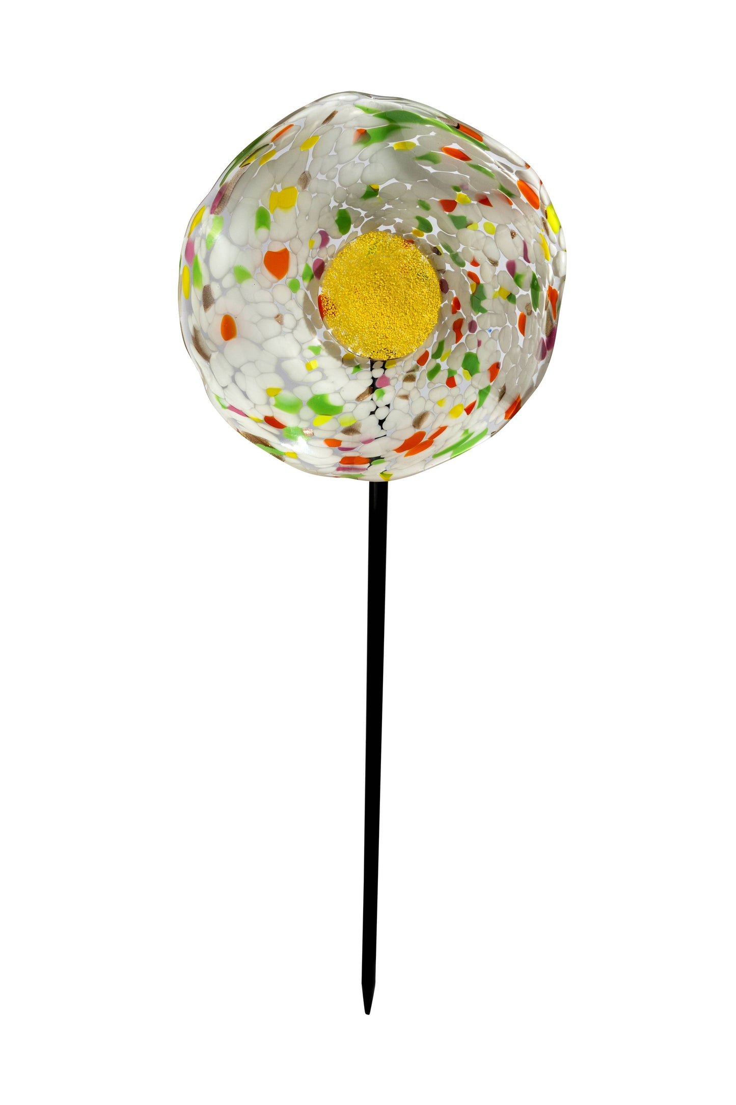 Chihuly Inspired Art Glass California Poppy flower stake