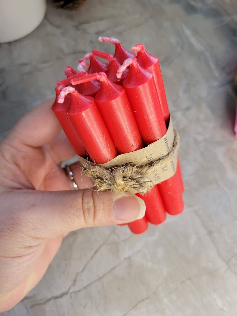 Set of 10 mini Candles 4" chime unscented Home Decor
