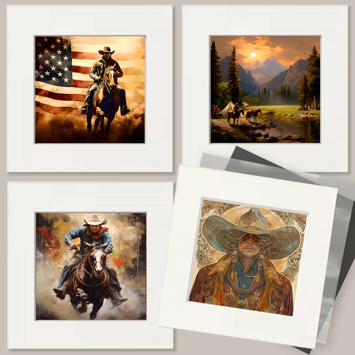 Cowgirl #8 - Cowgirl Wall Art Prints - Western Decor  8"x10" Artwork - 11"x14" Mat