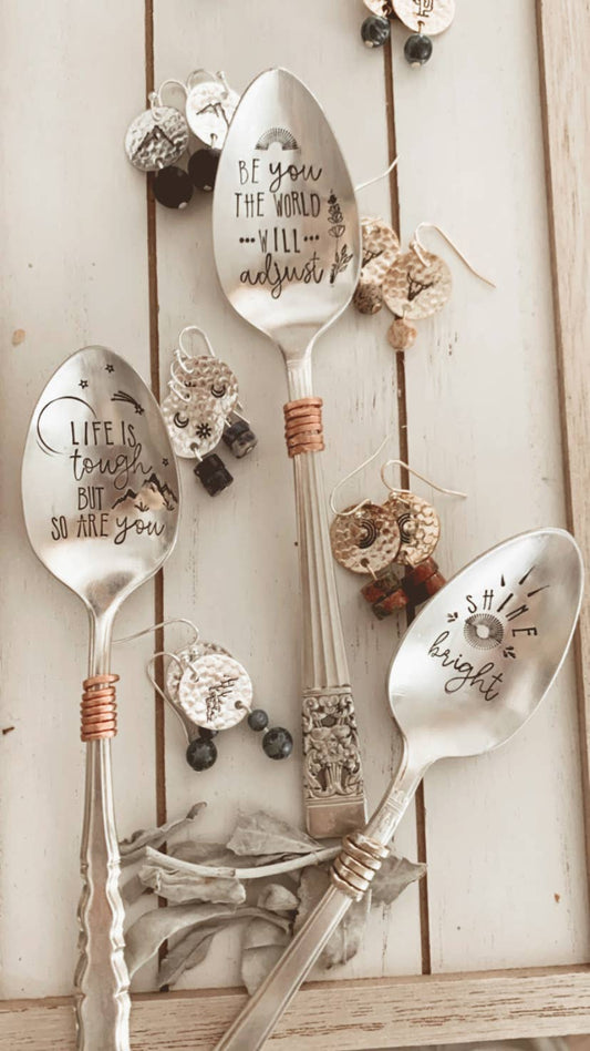 Stamped Spoons, RITUALS, SHINE BRIGHT, Be You, hard work
