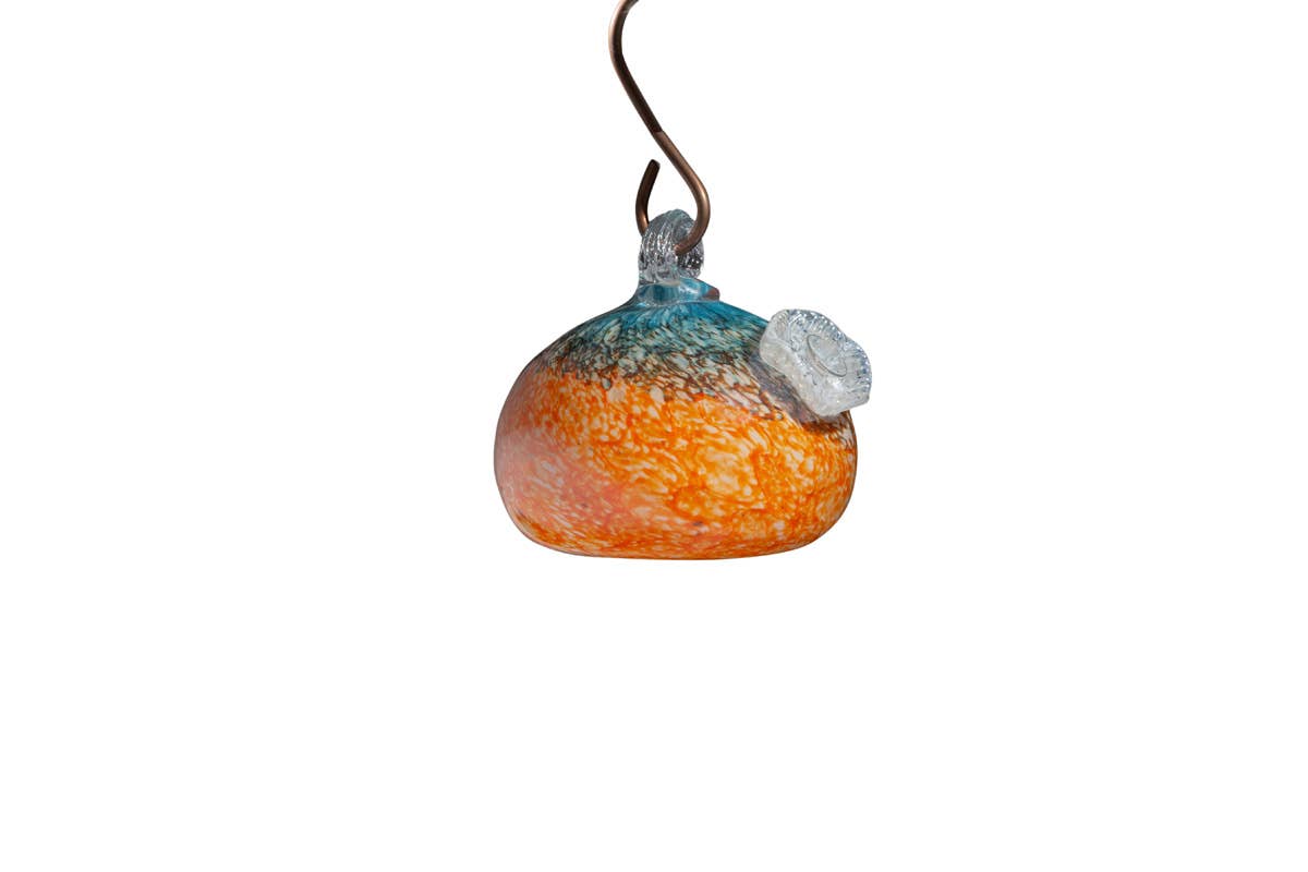 Handblown Art Glass Humming Bird Feeder Small