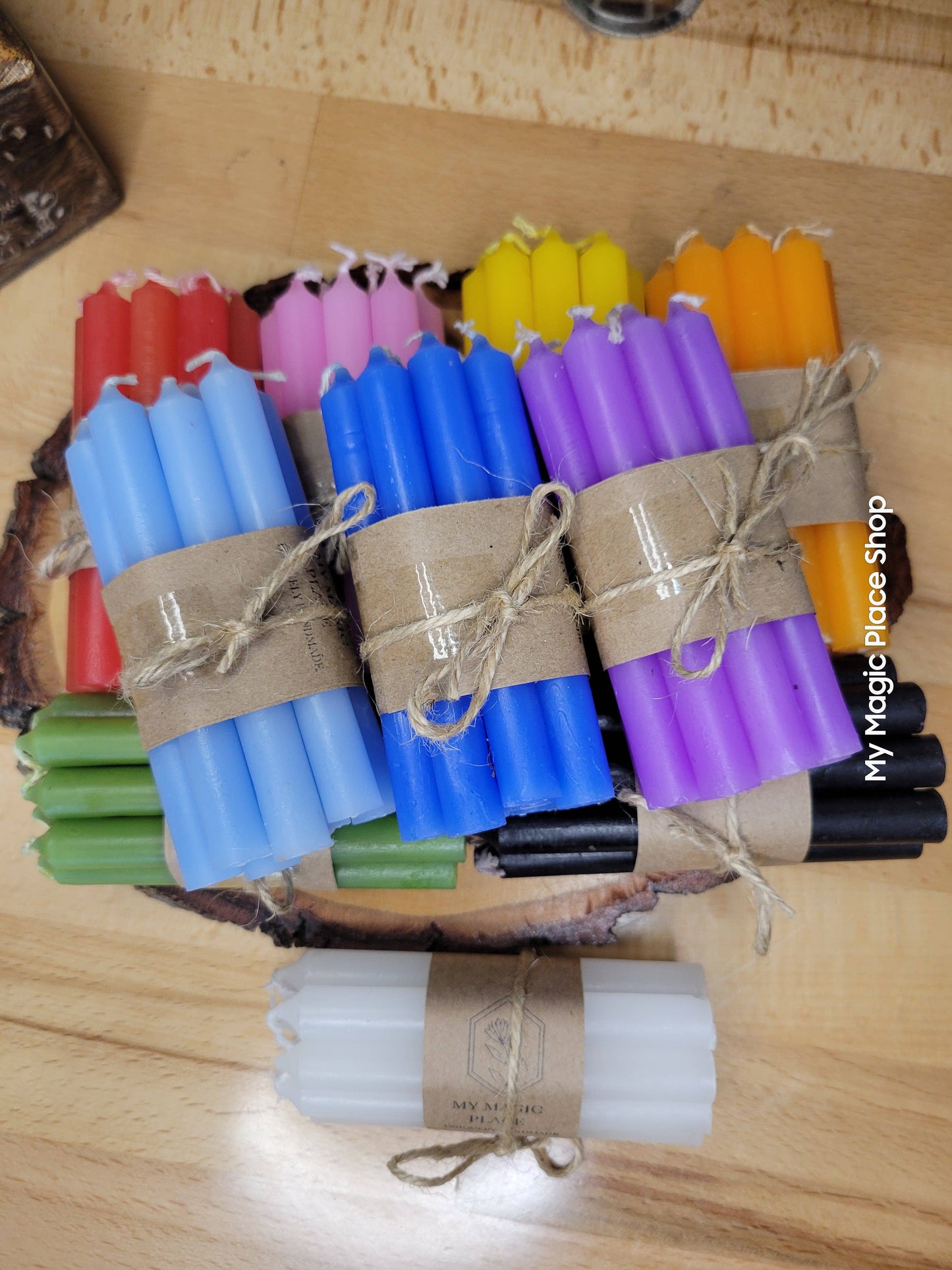 Pack of 10 colored spell candles, Chime Candle 4 Inches