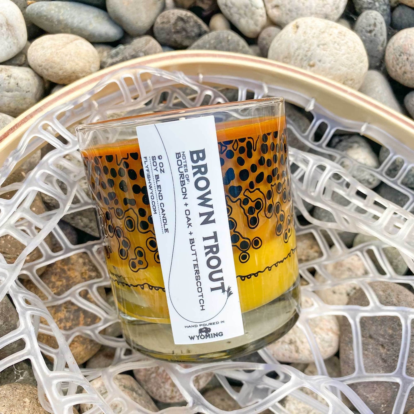 Brown Trout Pattern Candle