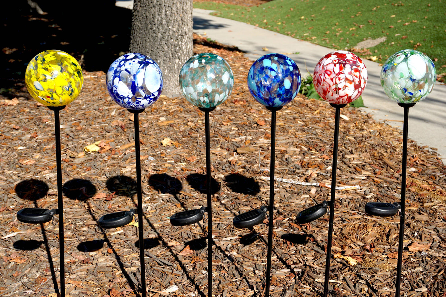 4" Assorted Solar LED Orb Stake