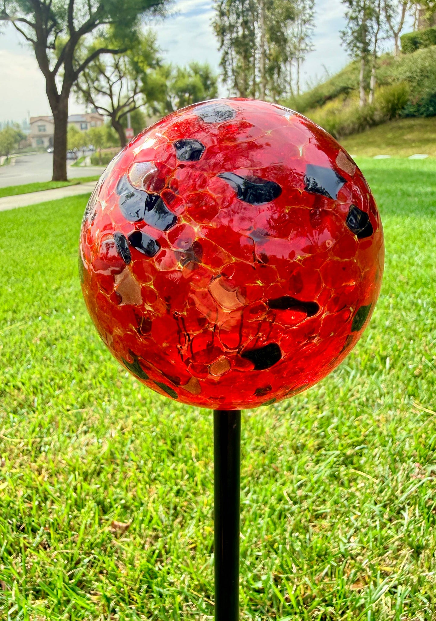 4" Assorted Solar LED Orb Stake