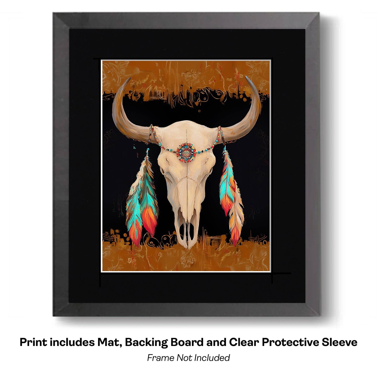 Native American Red Horse 2 - Southwestern Art Prints 8"x10" Artwork for 12"x14" Frame