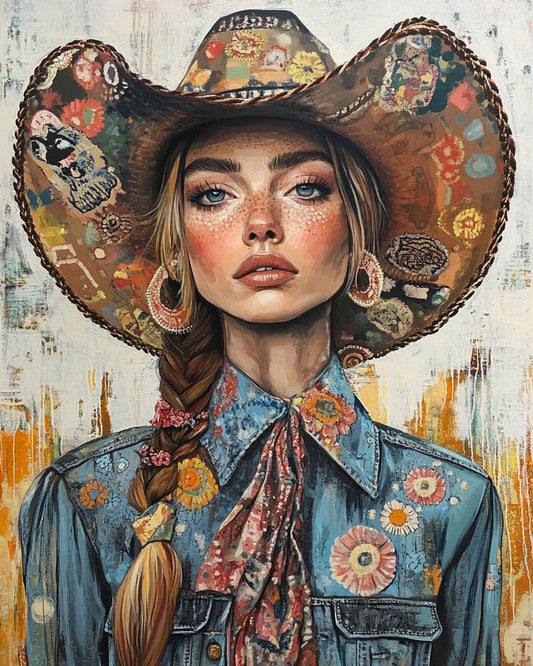 Cowgirl #8 - Cowgirl Wall Art Prints - Western Decor  8"x10" Artwork - 11"x14" Mat