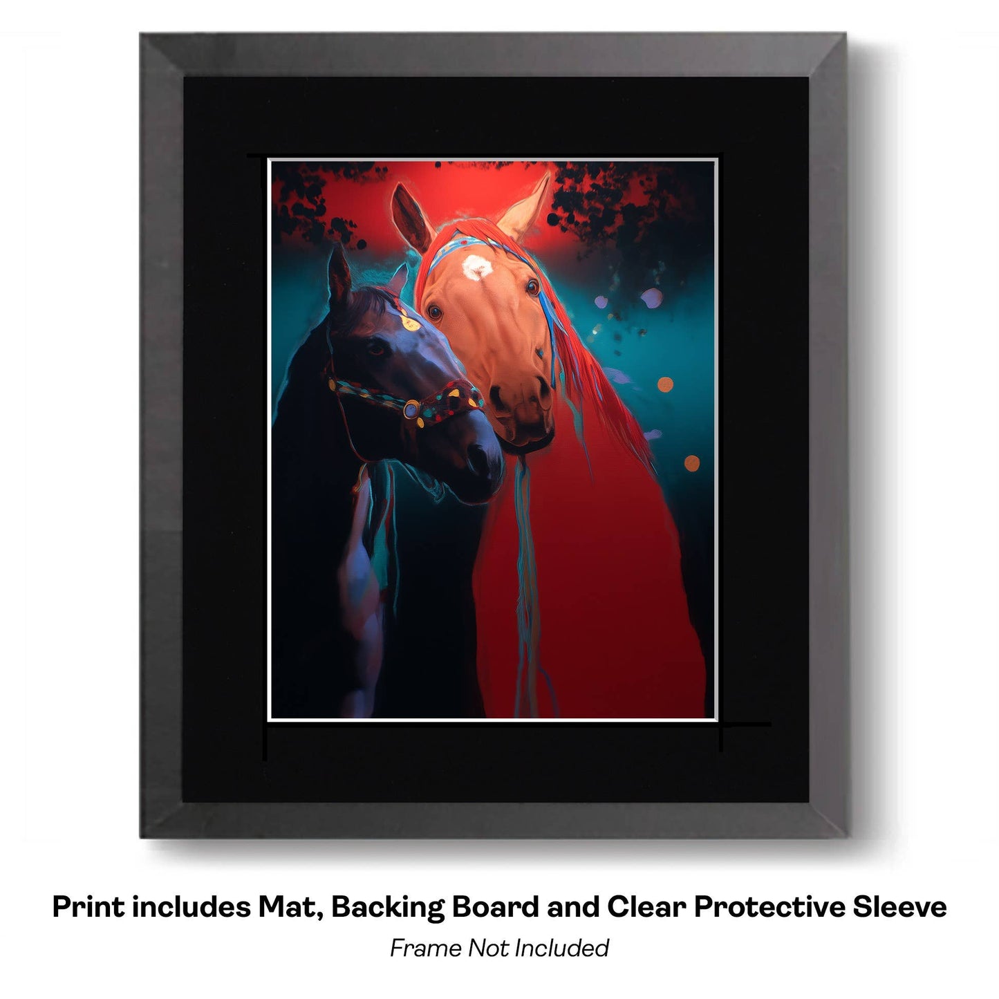 Native American Red Horse 2 - Southwestern Art Prints 8"x10" Artwork for 12"x14" Frame