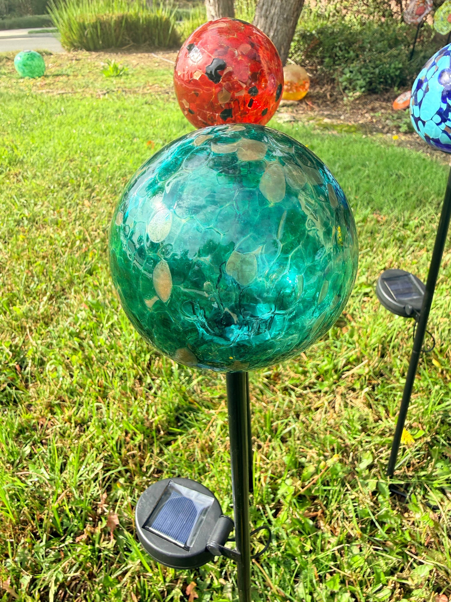 4" Assorted Solar LED Orb Stake