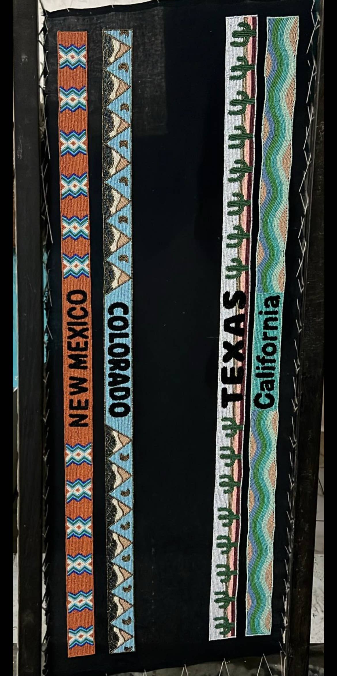 Hand beaded New Mexico Crossbody Purse Strap