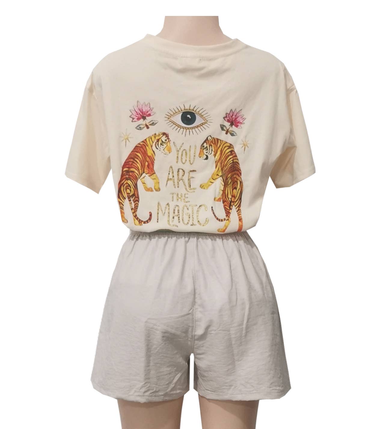 Artsy Tiger & Mysterious Eyes printed cotton tees
