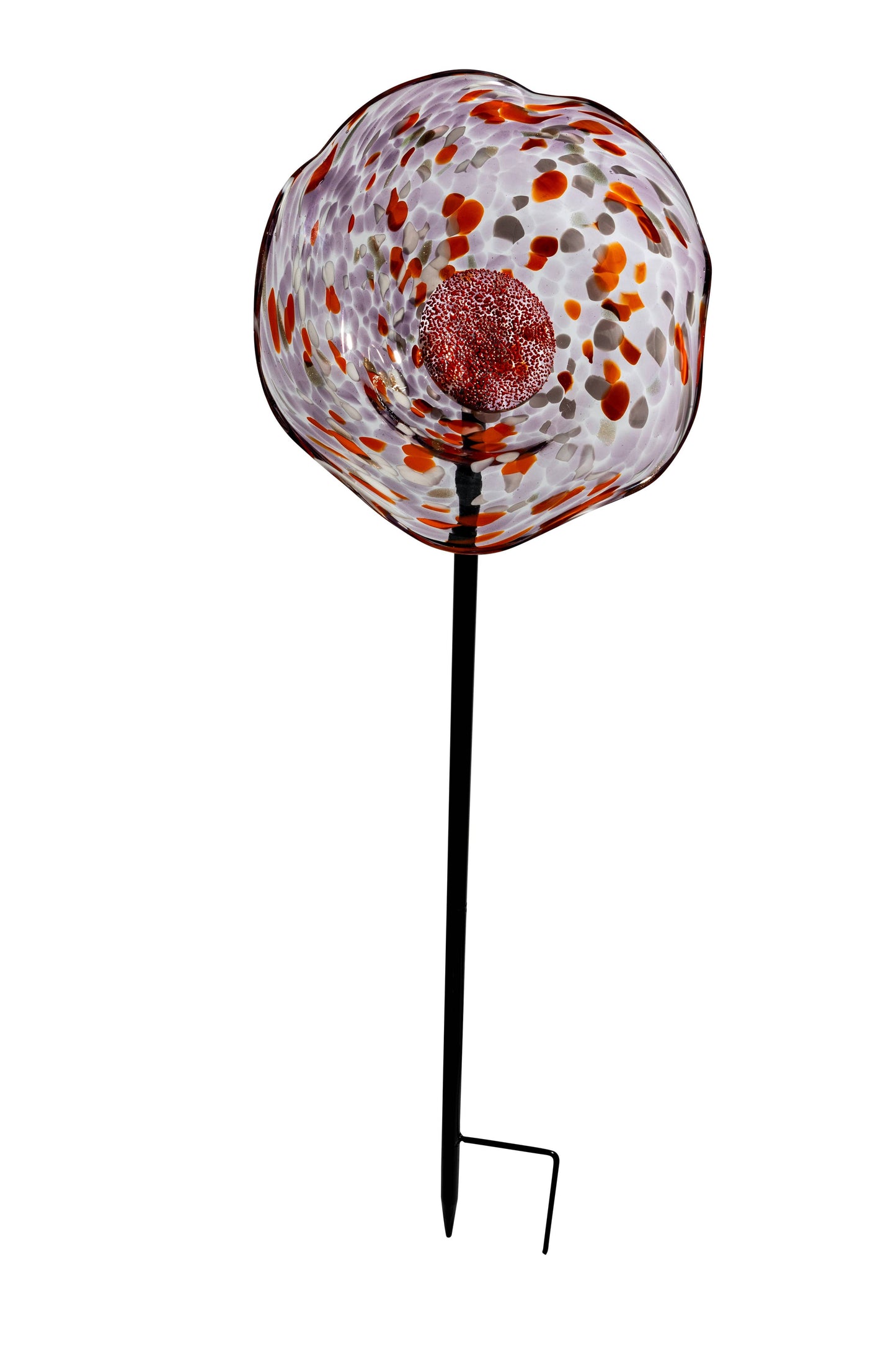 Chihuly Inspired Art Glass California Poppy flower stake