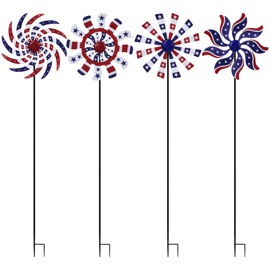 Alpine Corporation Patriotic Windmill Garden Stake w/ Glossy