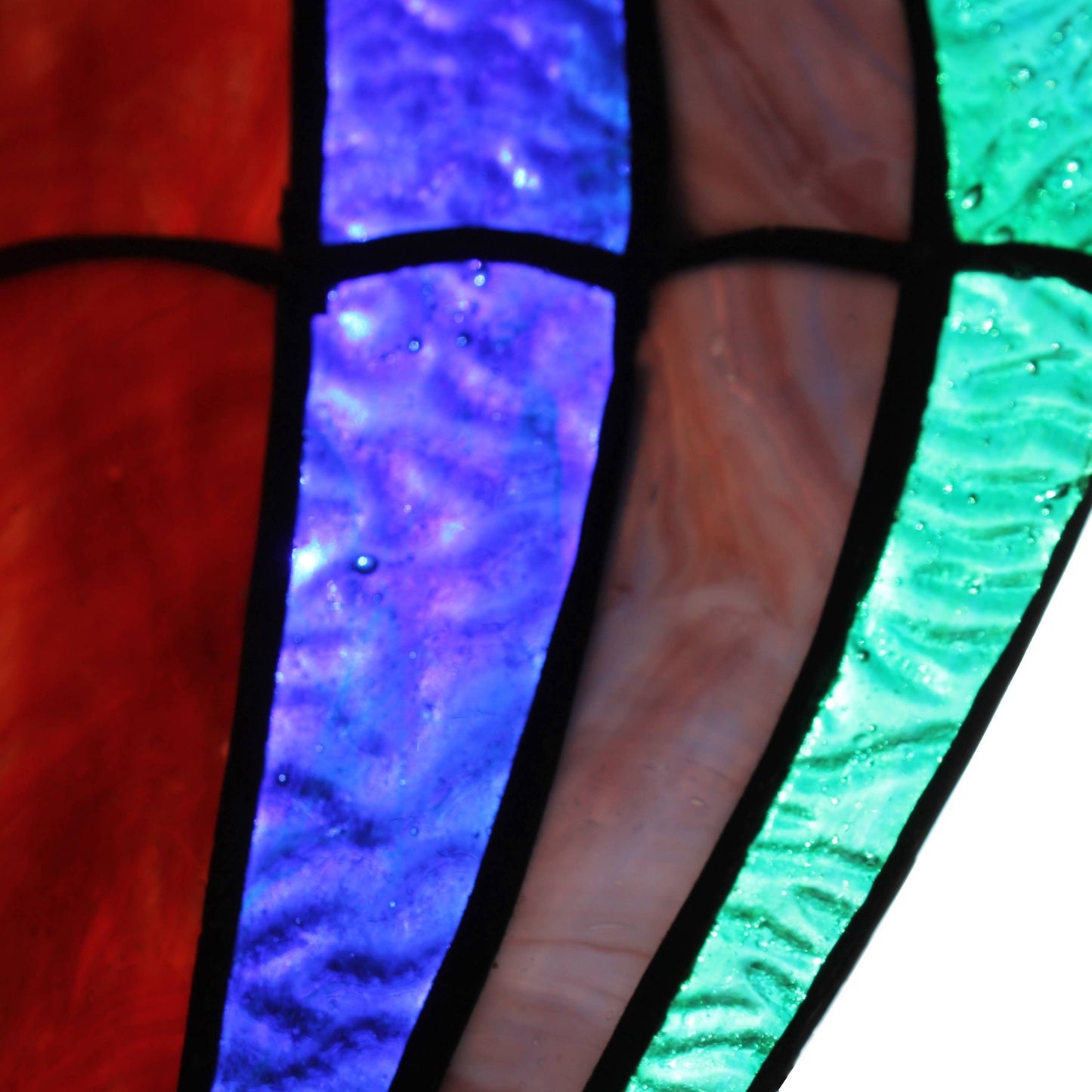 11" Otis Red Hot Air Balloon Stained Glass Window Panel