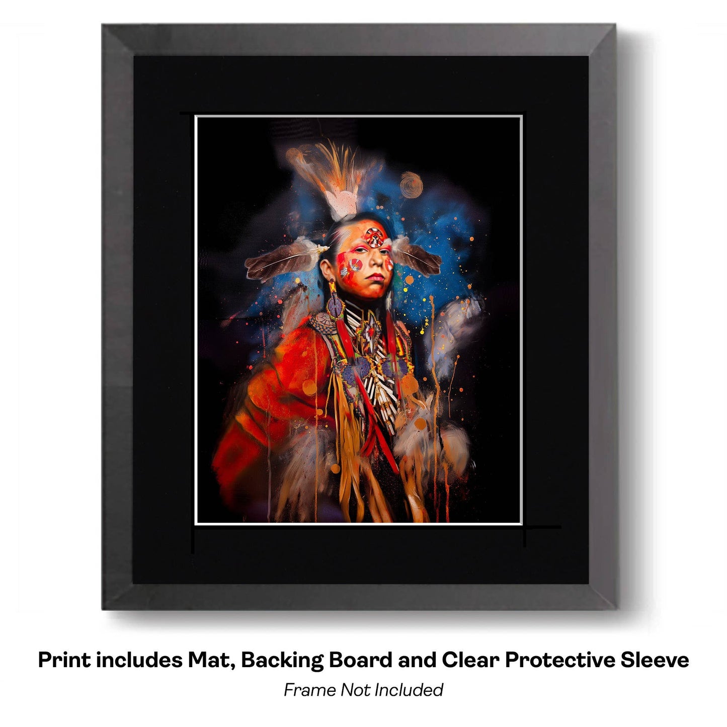 Native American Red Horse 2 - Southwestern Art Prints 8"x10" Artwork for 12"x14" Frame