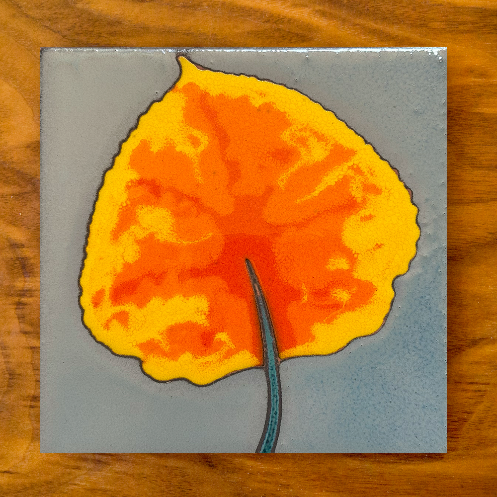 Aspen Leaf Hand Glazed Art Tile Trivet