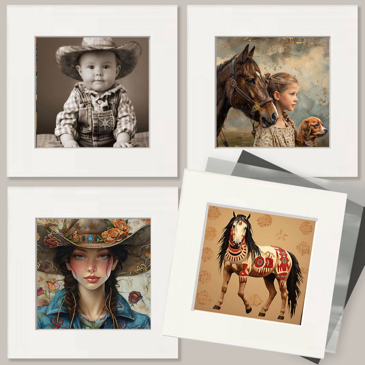 Cowgirl #8 - Cowgirl Wall Art Prints - Western Decor  8"x10" Artwork - 11"x14" Mat