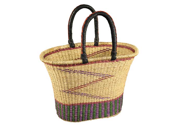 African Bolga Baskets : V-Shape Oval Basket (G-144)