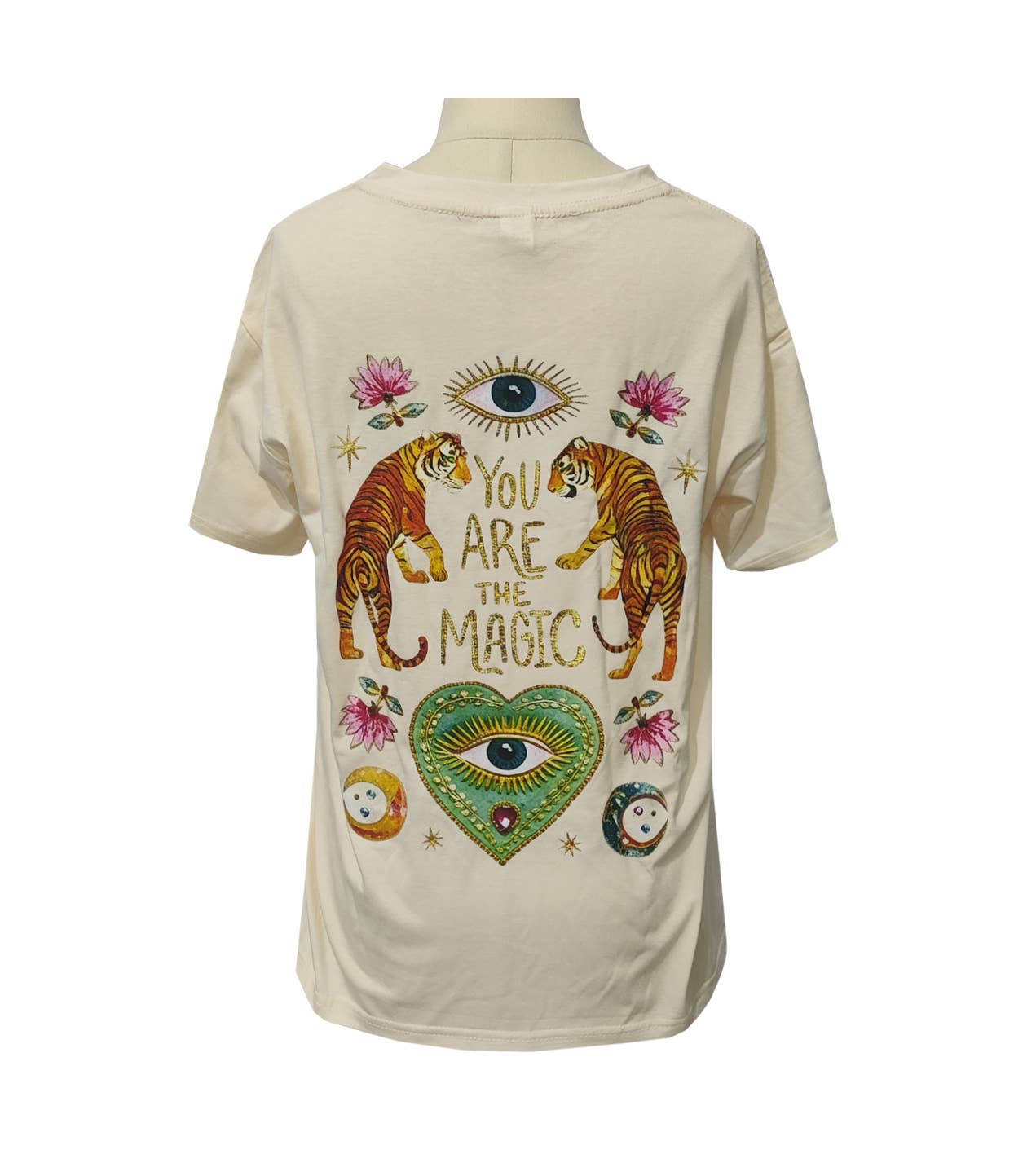 Artsy Tiger & Mysterious Eyes printed cotton tees