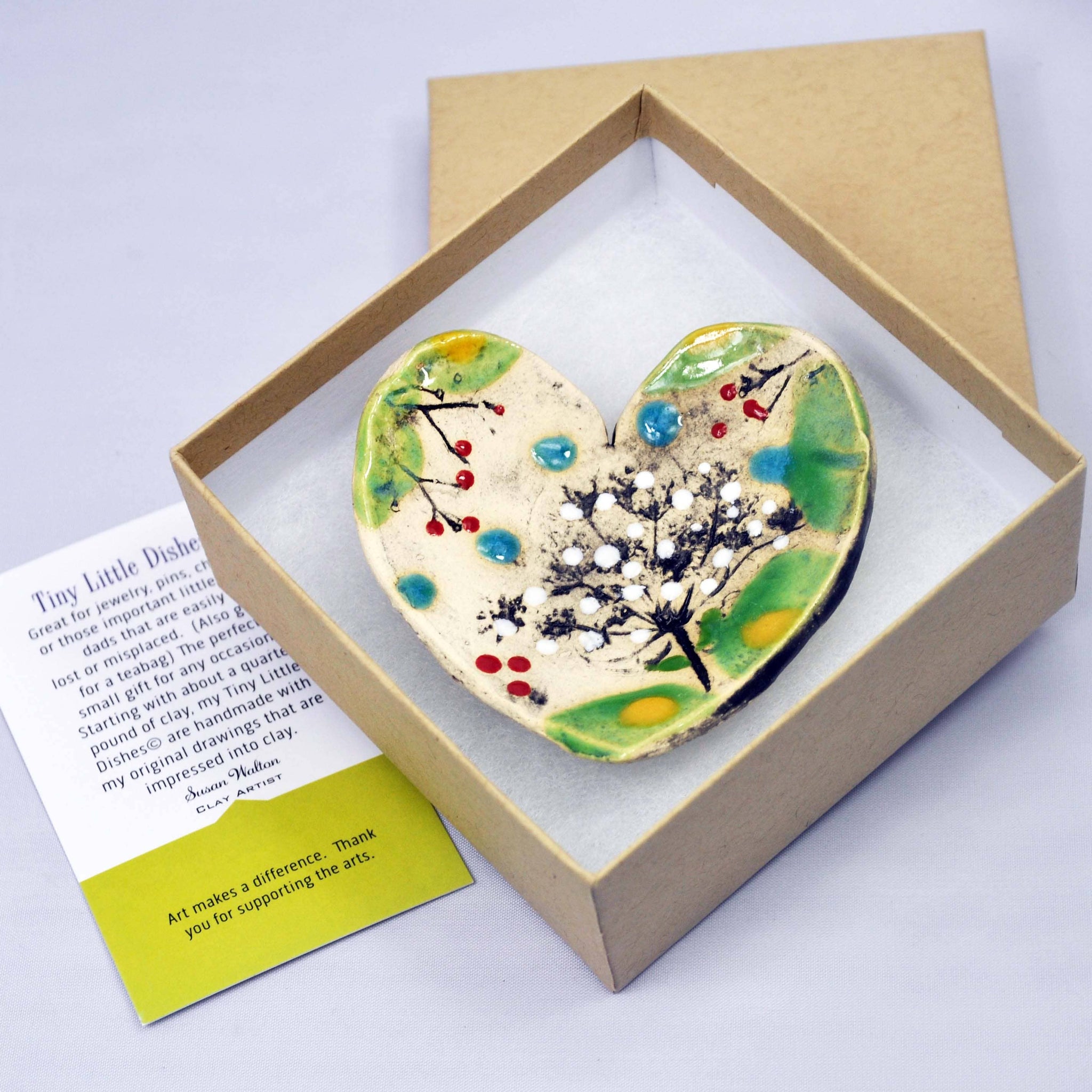 Handmade Heart Pottery Ring dish (USA) (boxed)